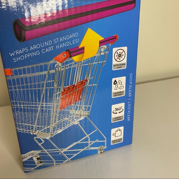 Shopping Cart Handle Wrap, Reusable Neoprene Velcro Cover, New by Klear, Pink - Picture 3 of 8